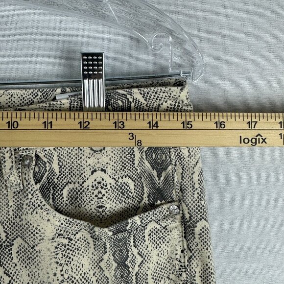 VIGOSS WOMEN'S SNAKESKIN PRINT JEANS STRAIGHT LEG ZIP FRONT POCKETS SIZE 6/7 - Picture 8 of 11